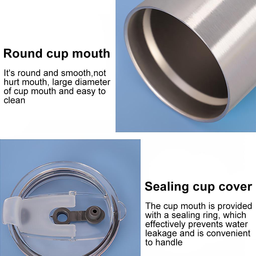 Cốc Đựng Cà Phê Cách Nhiệt Bằng Thép Không Gỉ Hai Lớp 20oz Có Nắp Đậy