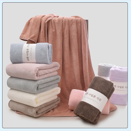 Khăn Tắm Hàn Quốc Lông Cừu Vải Cotton Dày, Mềm Mại, Thấm Hút Nước Tốt ,  To 70x140cm , Nặng 300g.