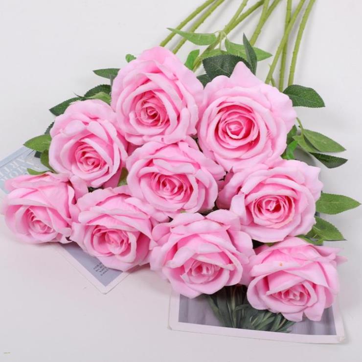 Hoa hồng nhung giả bông to cành dài 70cm sang trọng và rực rỡ - cao cấp nhập khẩu