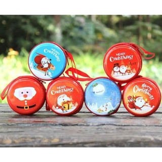 Ví Noel mini dáng tròn đựng tai nghe ,cáp sạc điện thoại, chìa khóa, xinh xắn