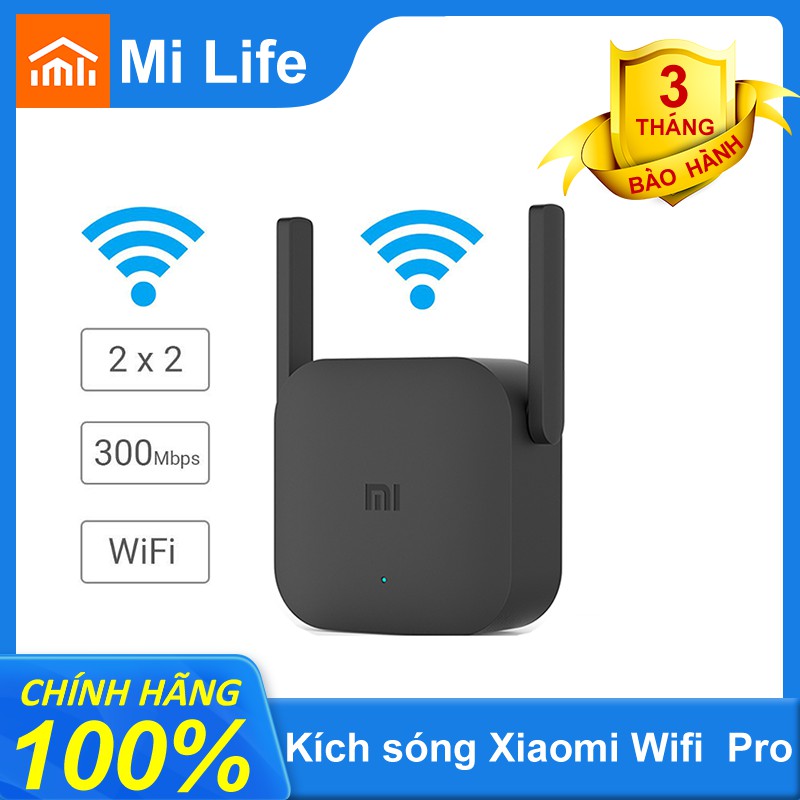 Kích sóng Wifi Xiaomi Repeater PRO băng thông 300 Mbps