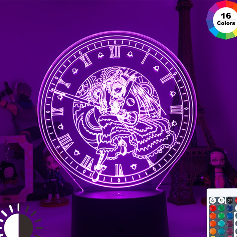 Đèn LED 3D cảm ứng điều khiển từ xa bằng acrylic hình nhân vật Anime Kurumi trang trí phòng ngủ tại gia