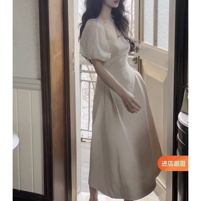 [ẢNH THẬT] VÁY DÁNG DÀI CHỮ A CỔ THUYỀN PHỐI TAY BÔNGG VOAN BE VDPTVB | BigBuy360 - bigbuy360.vn