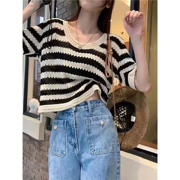 Áo Thun Croptop Nữ Dệt Kim Len Mongtogi Siêu Hot (Áo Bigsize) (AT011）