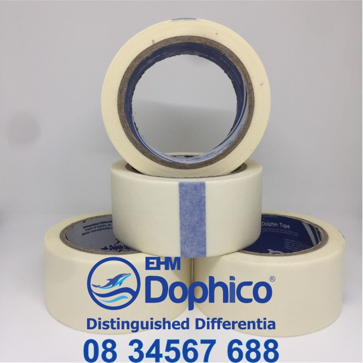 Băng dính giấy Dolphin chuyên dùng dán viết ghi chú, kẻ chỉ sơn tường, cố định tranh vẽ, chặn màu nước