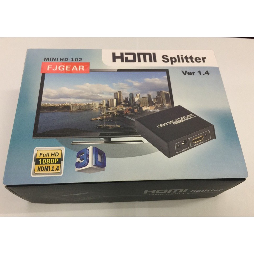 MULTI HDMI FJGEAR 1.4 1-2 MINI FJ HD 102 , 1-8 HD 108. BỘ CHIA TÍN HIỆU MÀN HÌNH HDMI 1 RA 2, 1 RA 8 FJGEAR