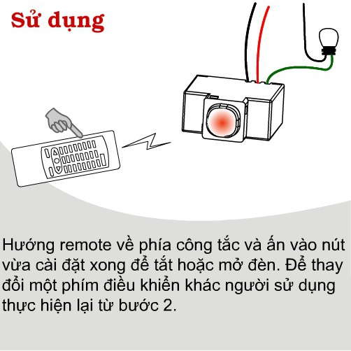 Công tắc điện điều khiển từ xa hồng ngoại IR2ACông tắc điện điều khiển từ xa hồng ngoại IR2A