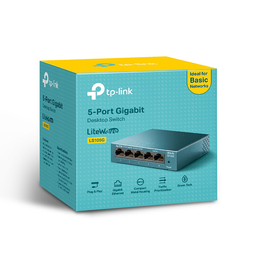 Bộ Chia Mạng Tp-Link Ls105g Switch Để Bàn 5 Cổng 10/100/1000Mbps - Hàng Chính Hãng