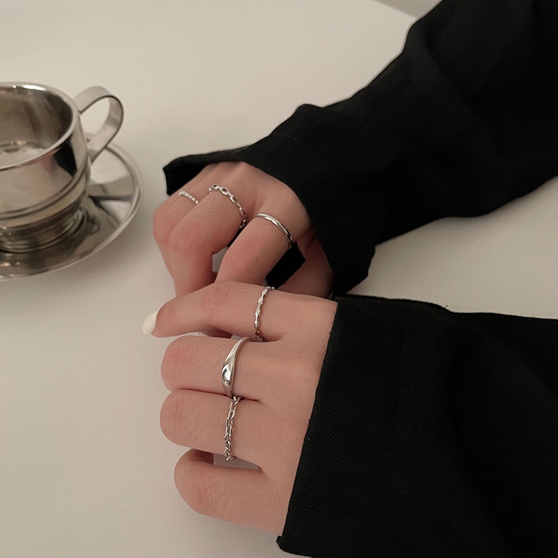 Set 6 Nhẫn Bạc Đeo Khớp Ngón Tay Đơn Giản