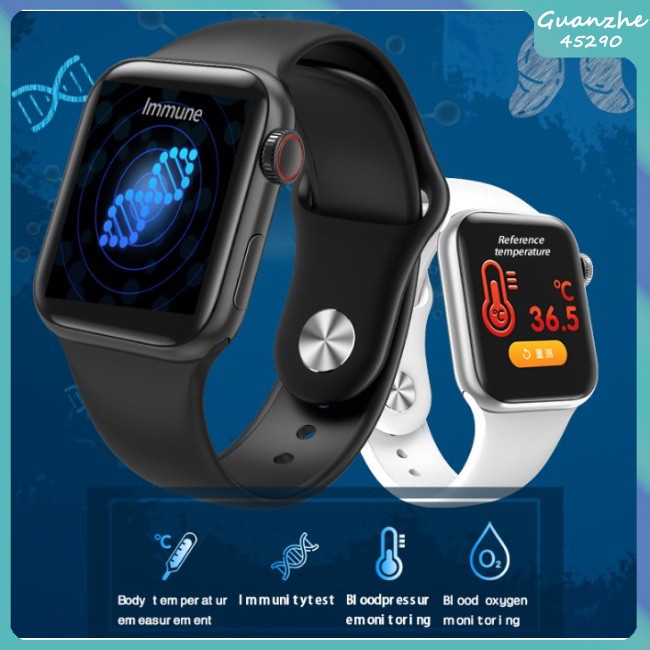 【GZ】 W58 PRO Smart Watch Body Temperature Blood Pressure Heart Rate Immunity Monitoring Bluetooth Bracelet