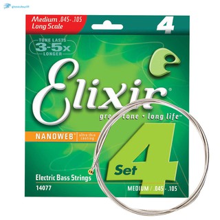 Bộ 4 dây đàn Elixir dành cho đàn Guitar Bass chất lượng cao