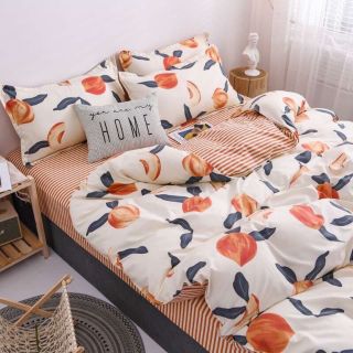 Bộ ga gối cotton poly Quả đào