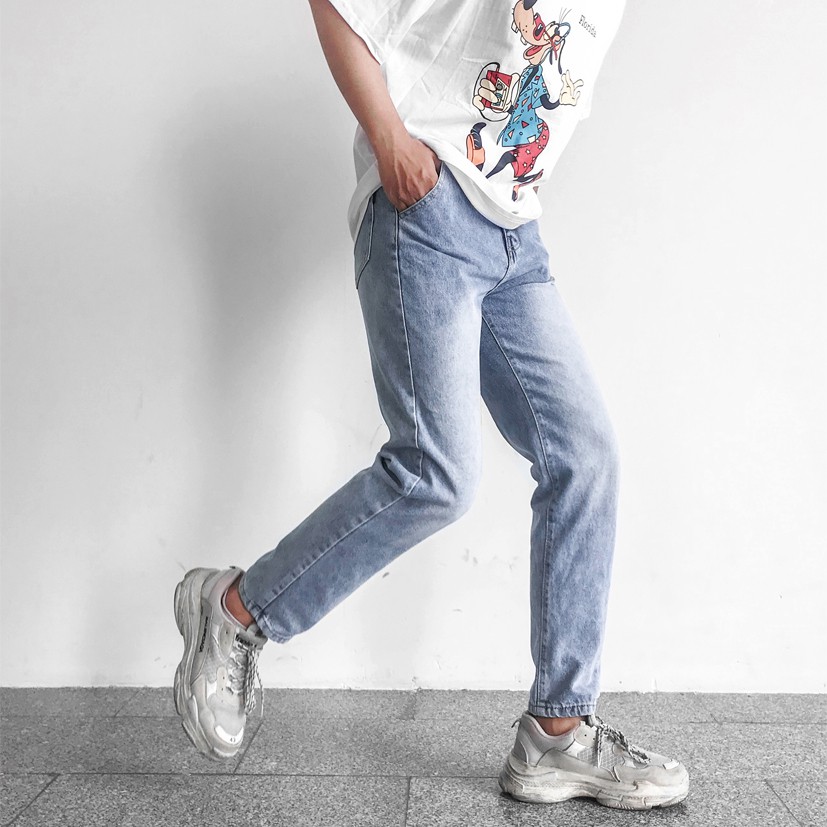 Quần jean nam ống rộng xanh nhạt ✅ form baggy ✅ hình chụp thật ✅Daddyst | BigBuy360 - bigbuy360.vn