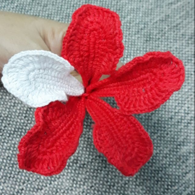 Cánh hoa phượng móc len sợi