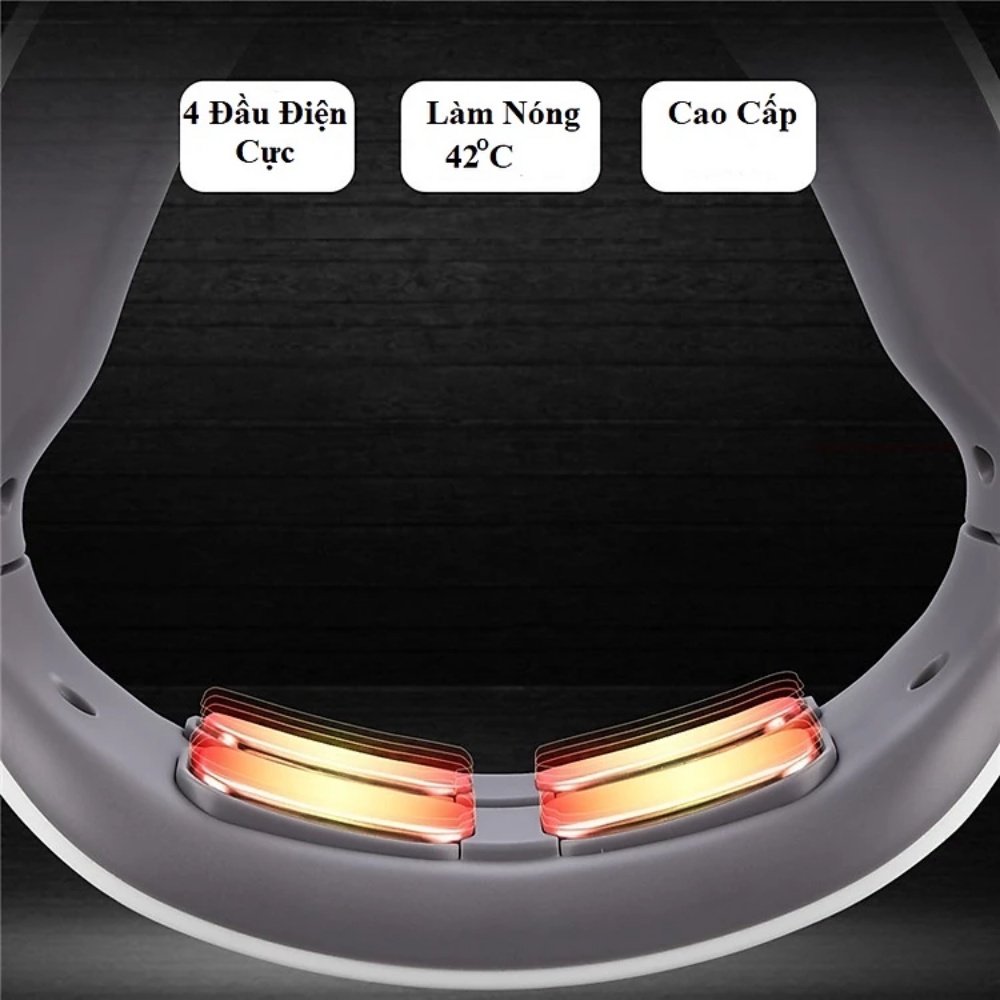 Máy Massage Cổ Vai Gáy Xung Điện 4 Đầu Tiếp Xúc 6 Chế Độ Massage 9 Mức, Tính năng Chườm Nóng 42 Độ C, Bảo Hành 12 Tháng