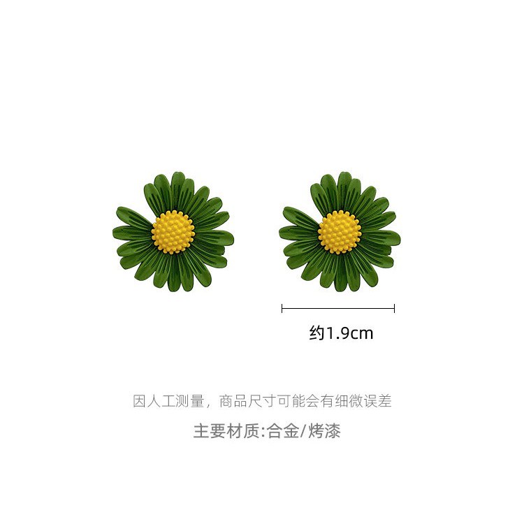 Khuyên tai phối hình hoa hướng dương phong cách Hàn Quốc đơn giản xinh xắn thời trang mùa hè dành cho nữ