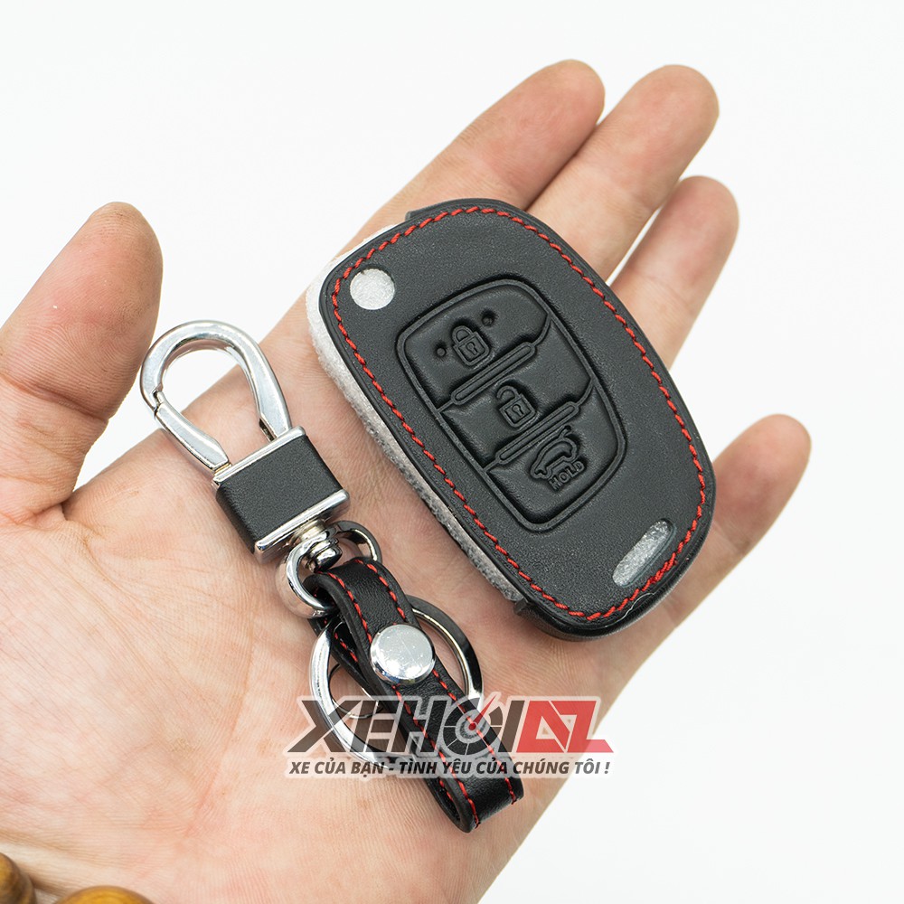 Bao da chìa khóa cơ i10 2014 đến nay - kèm móc khóa - Ảnh thật- Hàng rất đẹp