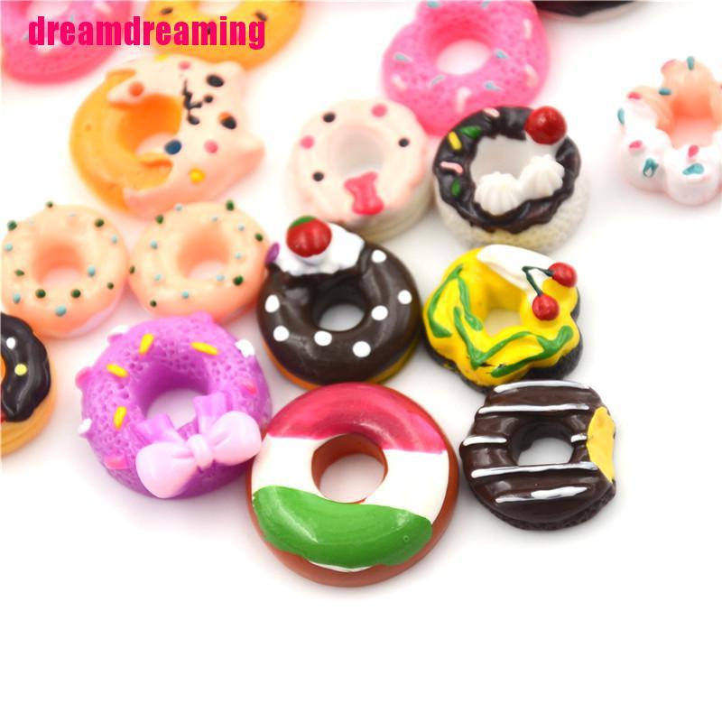 Bộ 10 Mô Hình Bánh Donut Bằng Nhựa Xinh Xắn