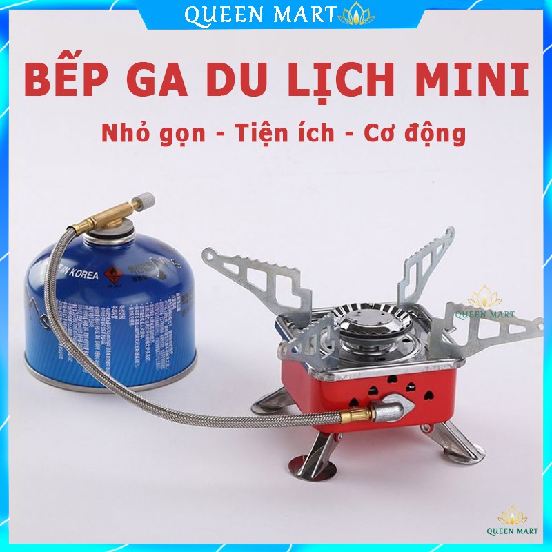 Bếp Du Lịch Cắm Trại Ngoài Trời Nhỏ Gọn An Toàn - Bếp Ga Dã Ngoại Mini Gấp Gọn Tiện Lợi Kèm Đầu Chuyển - Q089