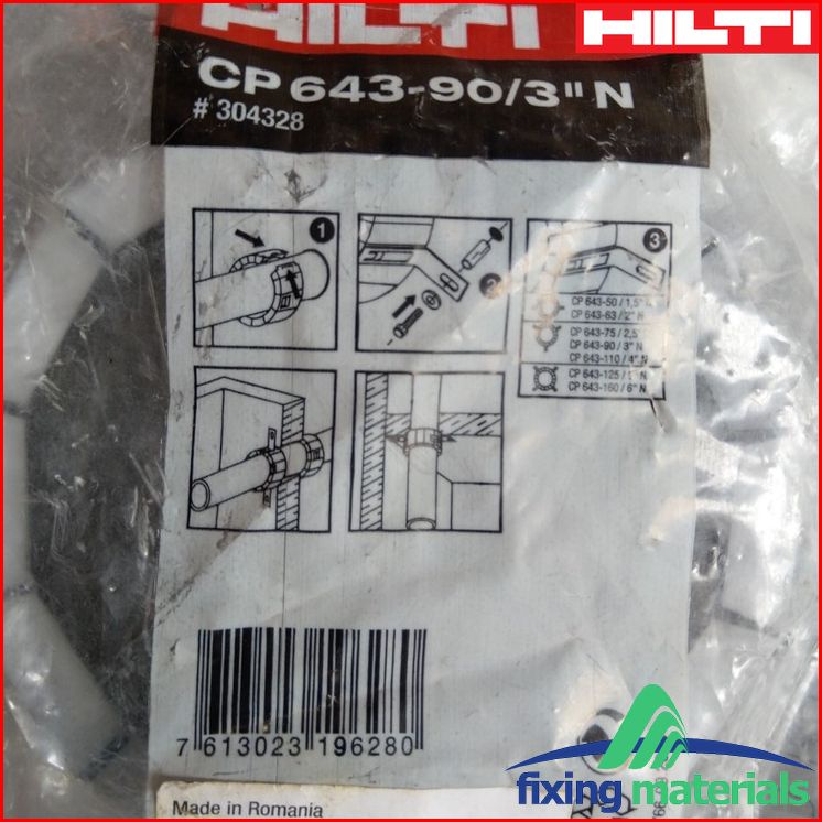 Cùm (vòng) ngăn cháy lan HILTI CP 643 N FIRESTOP COLLARS. Hàng chính hãng thanh lý