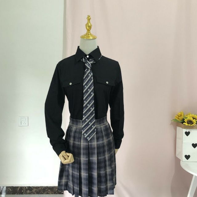 [Order] Có ảnh thật cuối - Set đồng phục học sinh cà vạt đen cool ngầu - Seifuku đen