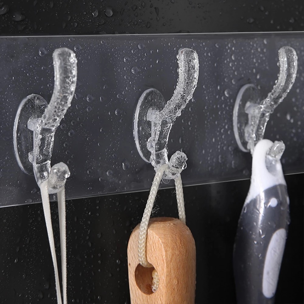 Móc Treo Đồ Dán Tường Trong Suốt, Nhựa PVC - Cơ Động, Dễ Di Chuyển