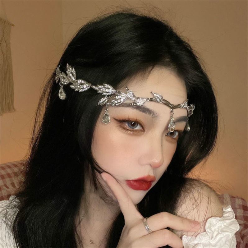 Băng Đô Cài Tóc Đính Đá Hình Giọt Nước Phong Cách Bohemian