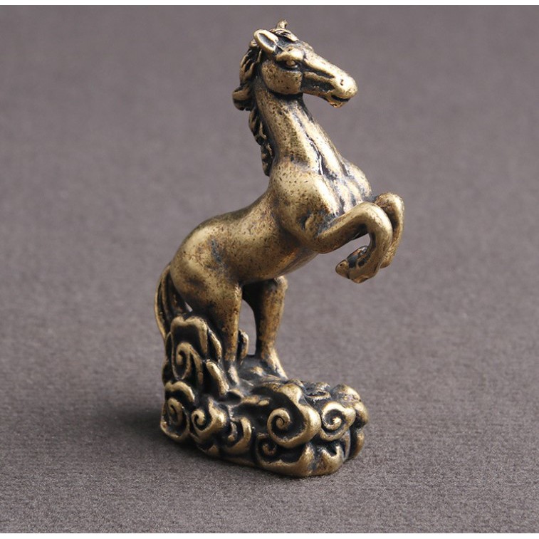 Tượng Ngựa bằng đồng 🎁FREESHIP🎁 Tượng Ngựa mini bằng đồng -Phụ kiện tiểu cảnh, bày bàn trà, làm quà tặng