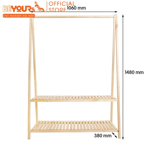 Giá Treo Quần Áo Gỗ BEYOURs Đa Năng - A Hanger 2FL - Nội Thất Kiểu Hàn Lắp Ghép Dễ Dàng