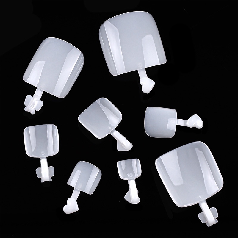 Hộp 550 Móng Chân Giả Bằng Acrylic Trong Suốt Màu Trắng Tự Nhiên