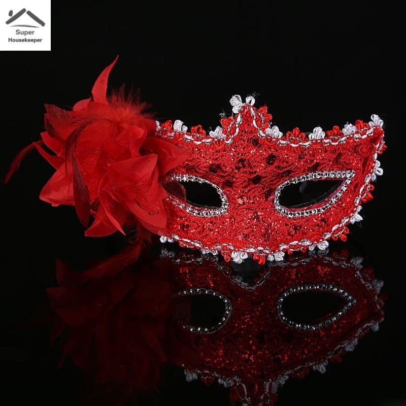 Mặt Nạ Dạ Hội Hóa Trang Đính Lông Vũ, Ren, Gợi Cảm