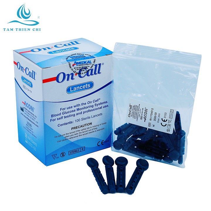 Kim chích lấy mẫu thử tiểu đường ACON On Call hộp 100 cây