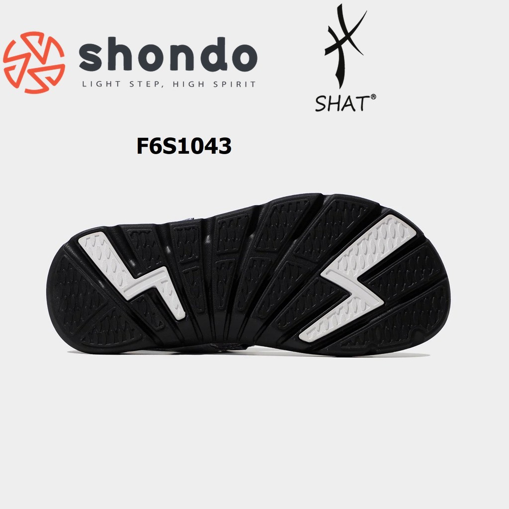 Giày sandal Shondo nam nữ đi học F6 đế bằng loang khói rêu F6S1043