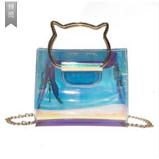 Túi Xách Trong Suốt Phối Dây Xích Thời Trang Mùa Hè 2022 Cho Nữ