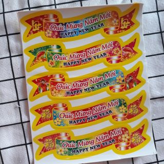 1 tấm Decan 3x18cm Tem Dán Chúc mừng năm mới