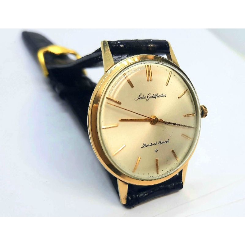 Đồng hồ cơ cót tay nam Seiko Gold Feather