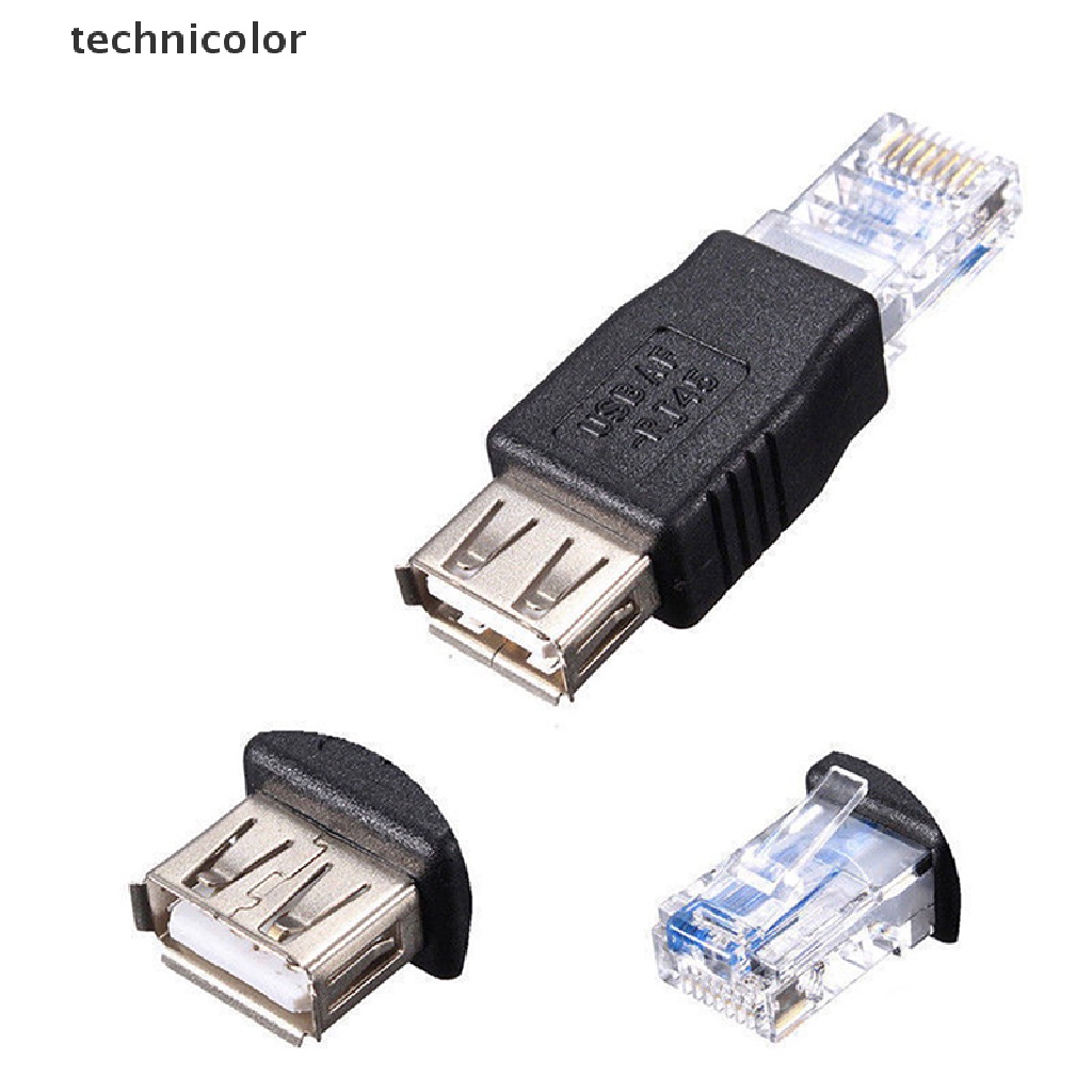 Tcvn 2Pcs Ethernet RJ45 Male to USB Female Connector Converter Adapter LAN Network Jelly