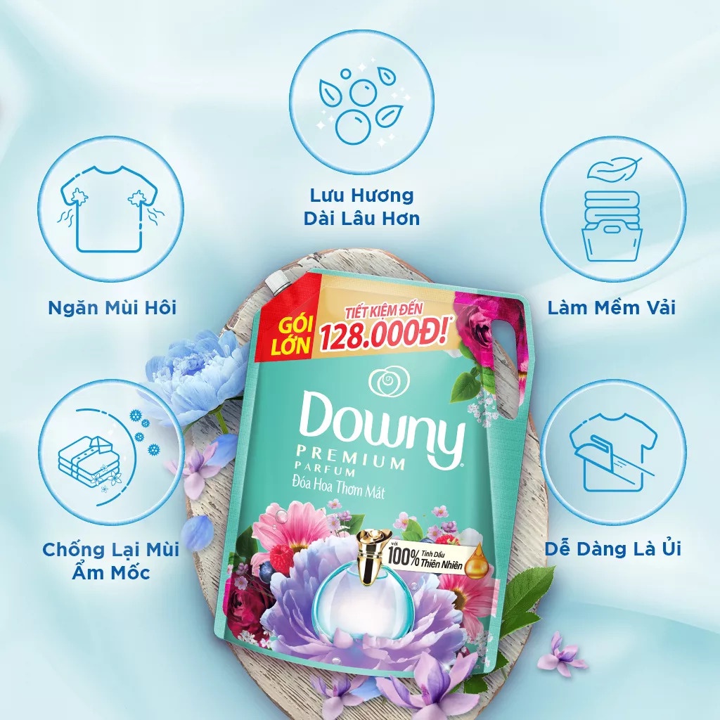 Nước Xã Vải Downy Đóa Hoa Thơm Mát 2.2 Lít / Túi