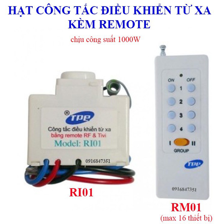 Hạt công tắc điều khiển từ xa TPE RI01 RI02