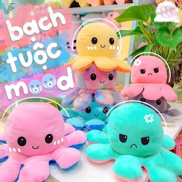 Bạch Tuộc Nhồi Bông 2 Mặt Cảm Xúc Nhiều Màu Tùy Chọn Kích Thước 20cm