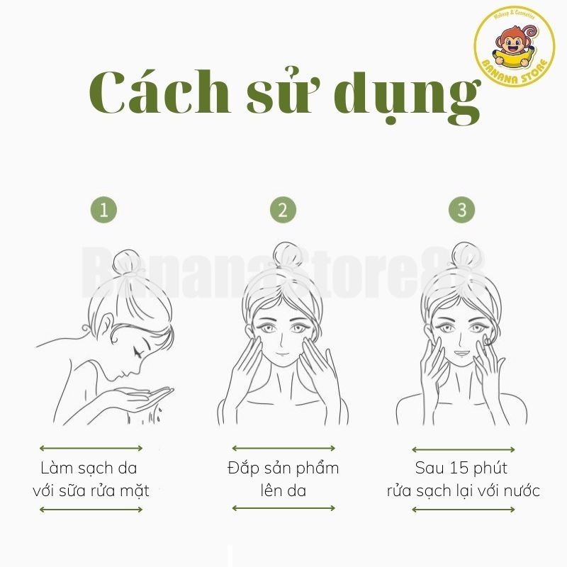 Mặt nạ trà xanh bùn non giảm lỗ chân lông mụn đầu đen kiểm soát dầu nhờn cho da BANANA | BigBuy360 - bigbuy360.vn
