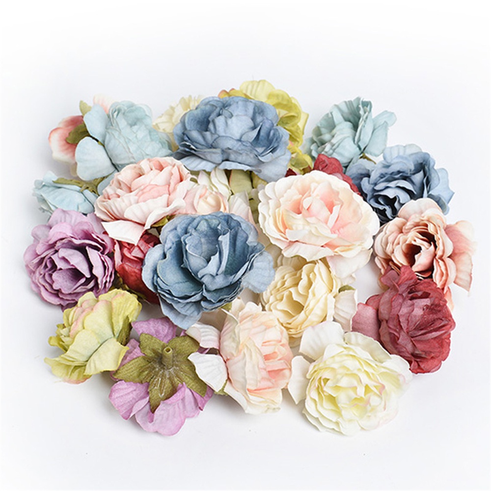 Set 10 Hoa Mẫu Đơn Giả 5cm Nhiều Màu Sắc Dùng Trang Trí