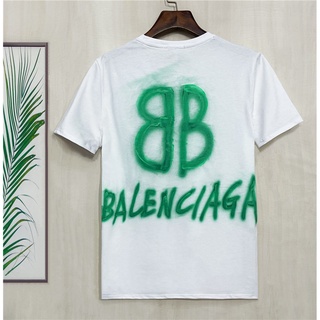 Áo Thun Ngắn Tay Cổ Tròn In Chữ Balenciag1Aga Thời Trang Xuân Hè Cá Tính Cho Nam