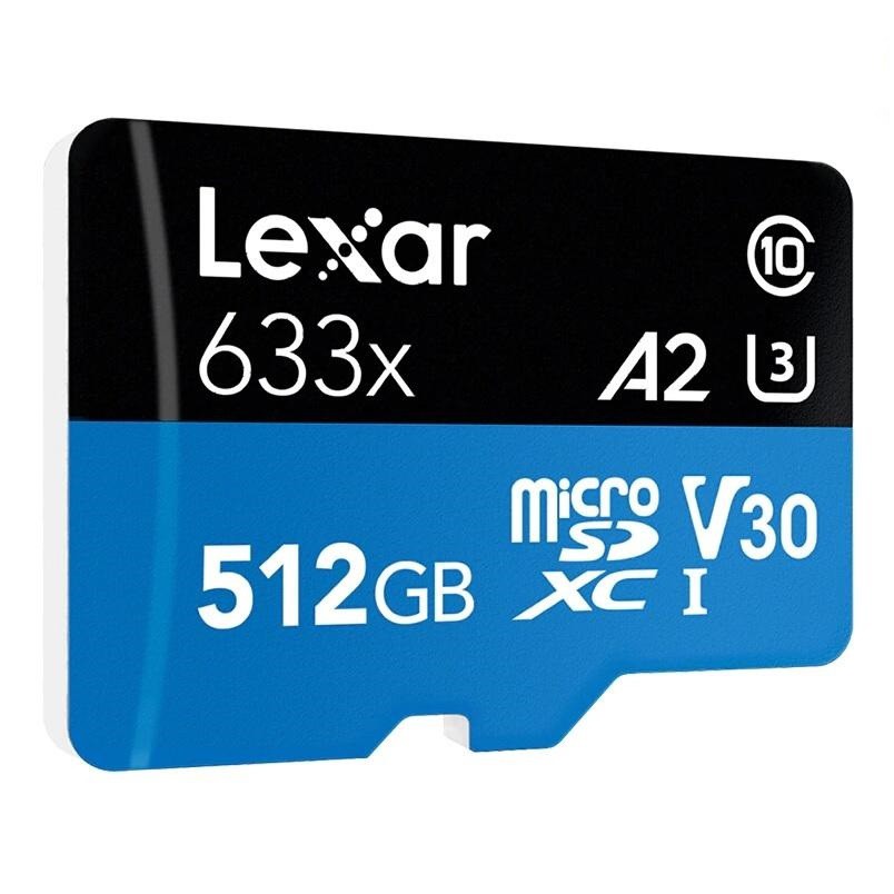 Thẻ Nhớ MicroSDXC Lexar 512GB A2 V30 633x U3 4K 95MB/s (Xanh) - kèm Adapter