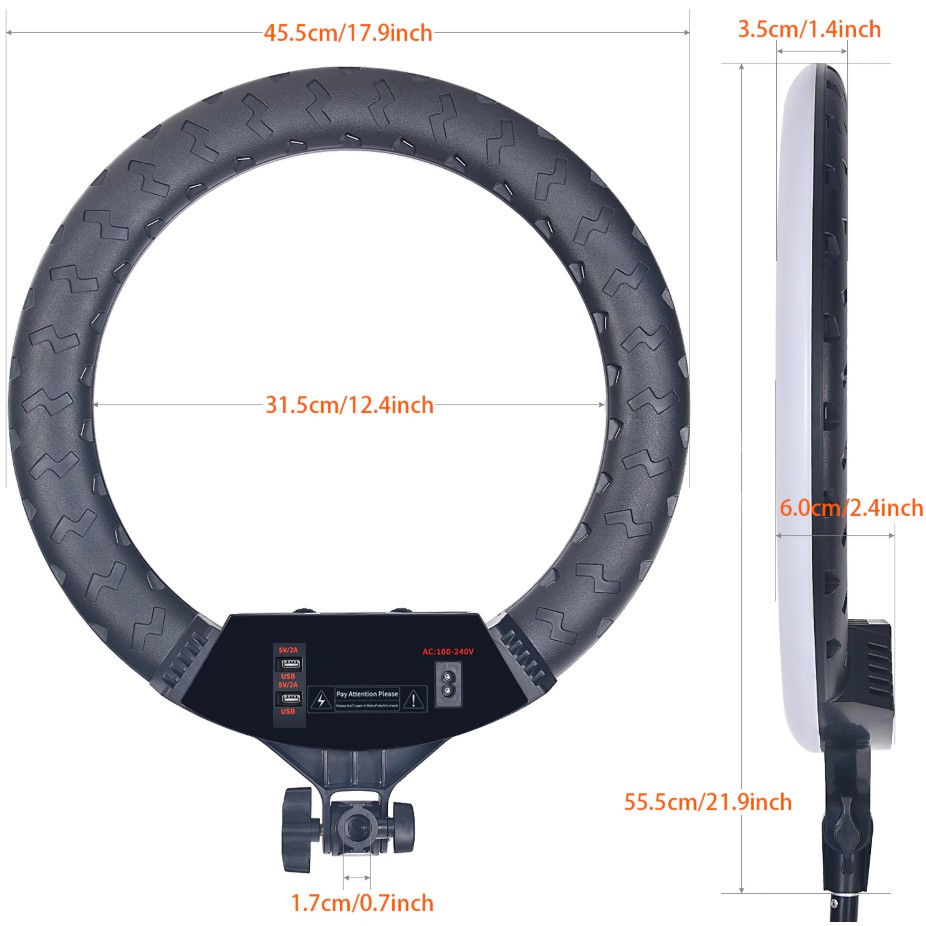 Đèn Livestream 45cm 3 Kẹp 3 Chế Độ Sáng Kèm Điều Khiển Và Chân 2m1 - Đèn Livestream Bán Hàng Chuyên Nghiệp Siêu Sáng