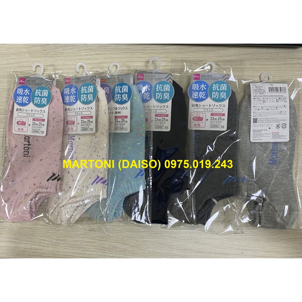 Tất nữ cổ ngắn MARTONI DAISO kháng khuẩn, khử mùi xuất Nhật Free size