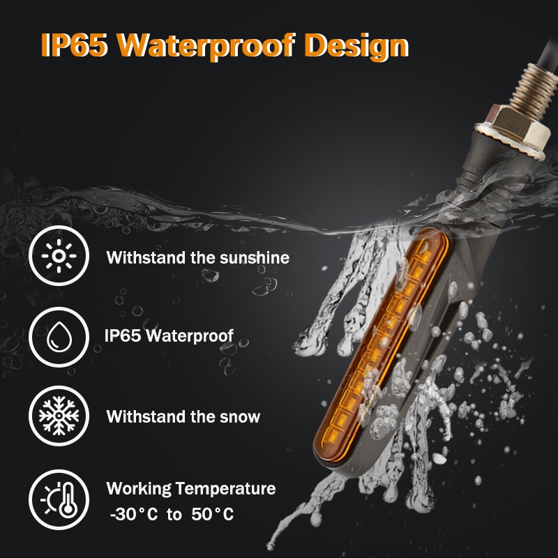 Bộ 2 Đèn Xi Nhan Chống Thấm Nước IP68 12V Màu Hổ Phách Chuyên Dụng Cho Xe Mô Tô