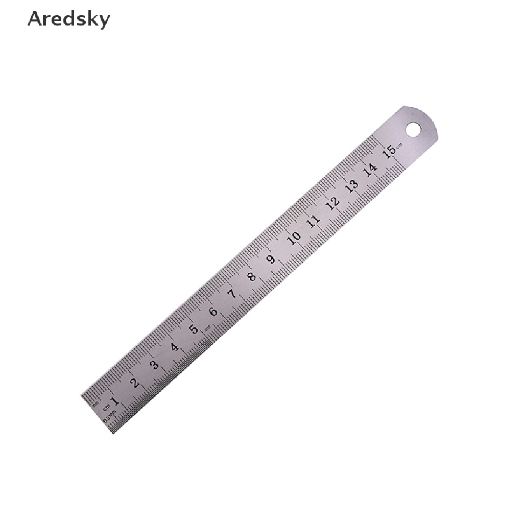 1 Thước Đo Hai Mặt 15cm Bằng Kim Loại Độ Chính Xác Cao