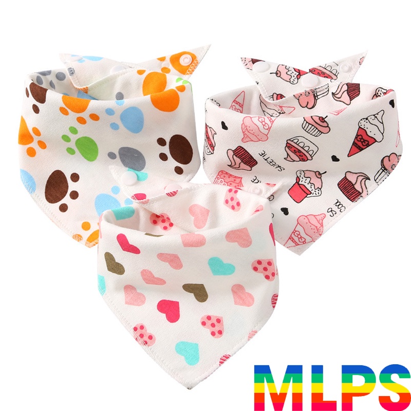 Yếm tam giác cotton MỀM MỊN KÈM TÚI ĐỰNG họa tiết dễ thương cho bé