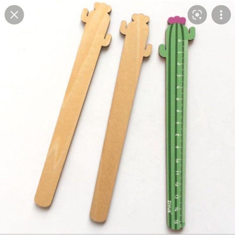 Thước kẻ gỗ hình cây xương rồng cute 15cm